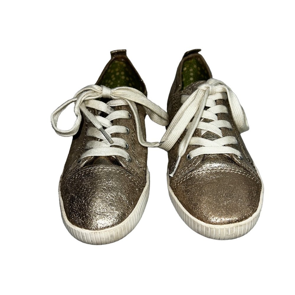 Boden Gold Metallic Canvas Low-Profile Sneakers EU 38 US 7 - Picture 6 of 10